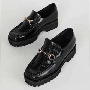 Intentionally Blank HK-2 Black Croc Loafers
